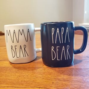 Rae Dunn Mama Papa Bear Mug Set